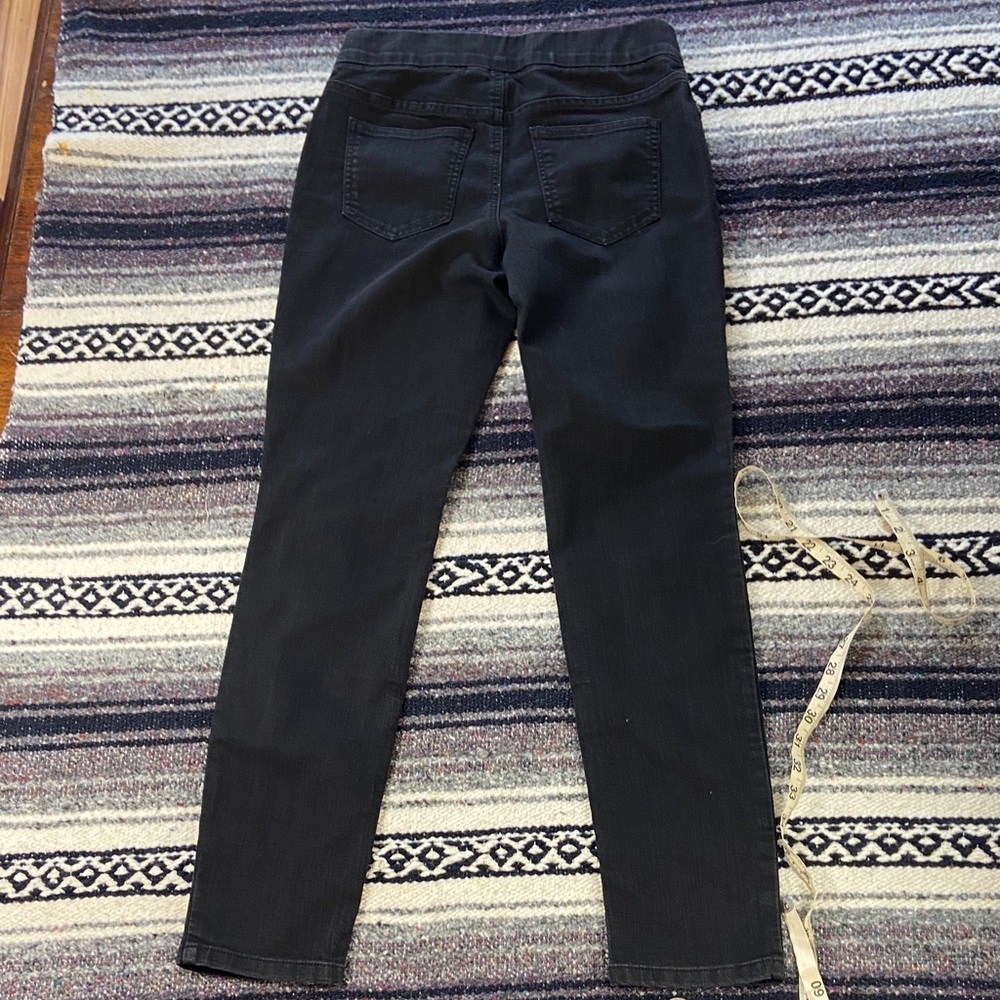 Chico's Sz 0 Platinum Denim Black Skinny Jegging Stretch Jeans Regular Rise - Picture 9 of 10